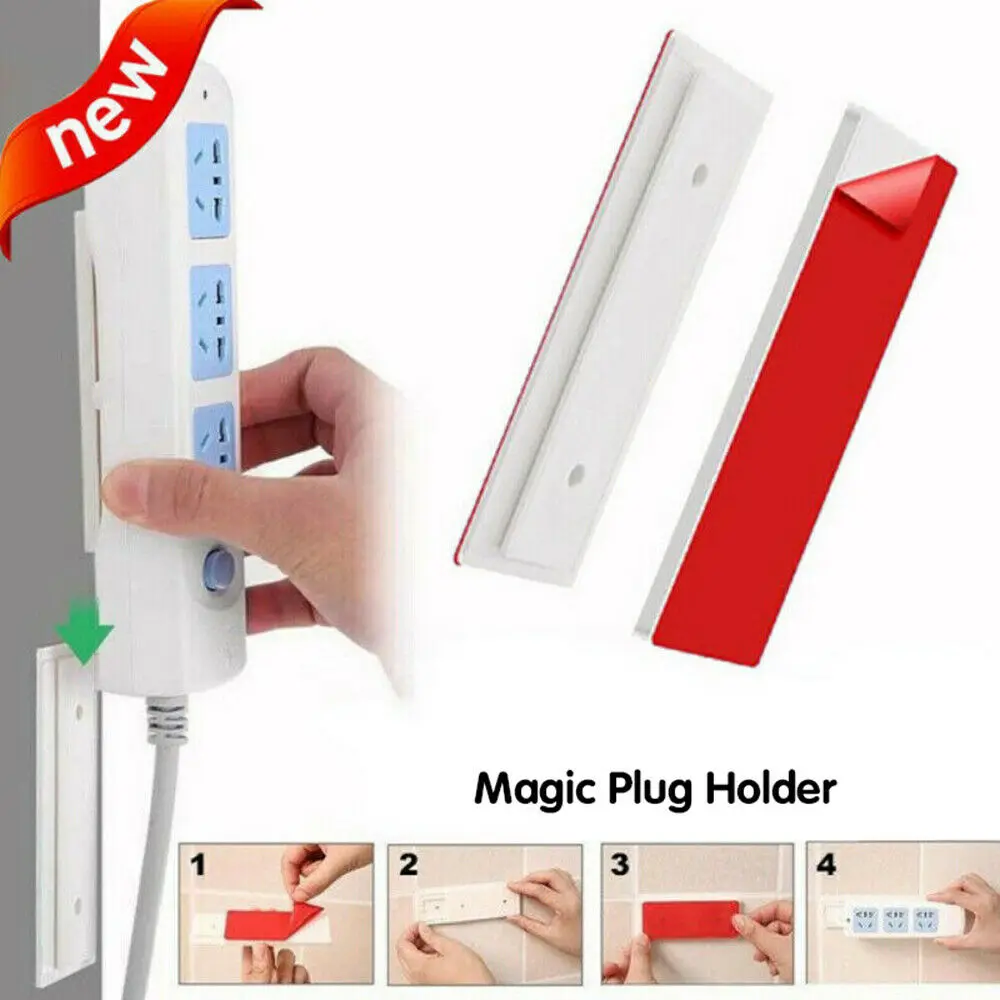 Magic Plug Holder Seamless Punch-free Plug Sticker Wall Fixer for Sockets Easy To Install Strong Load Bearing PM0023