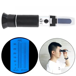 RSG-100ATC Black Brix 0-32% Refractometer Beer Sugar Wine Alcohol Wort SG Meter Saccharimeter Handheld Tester Tools