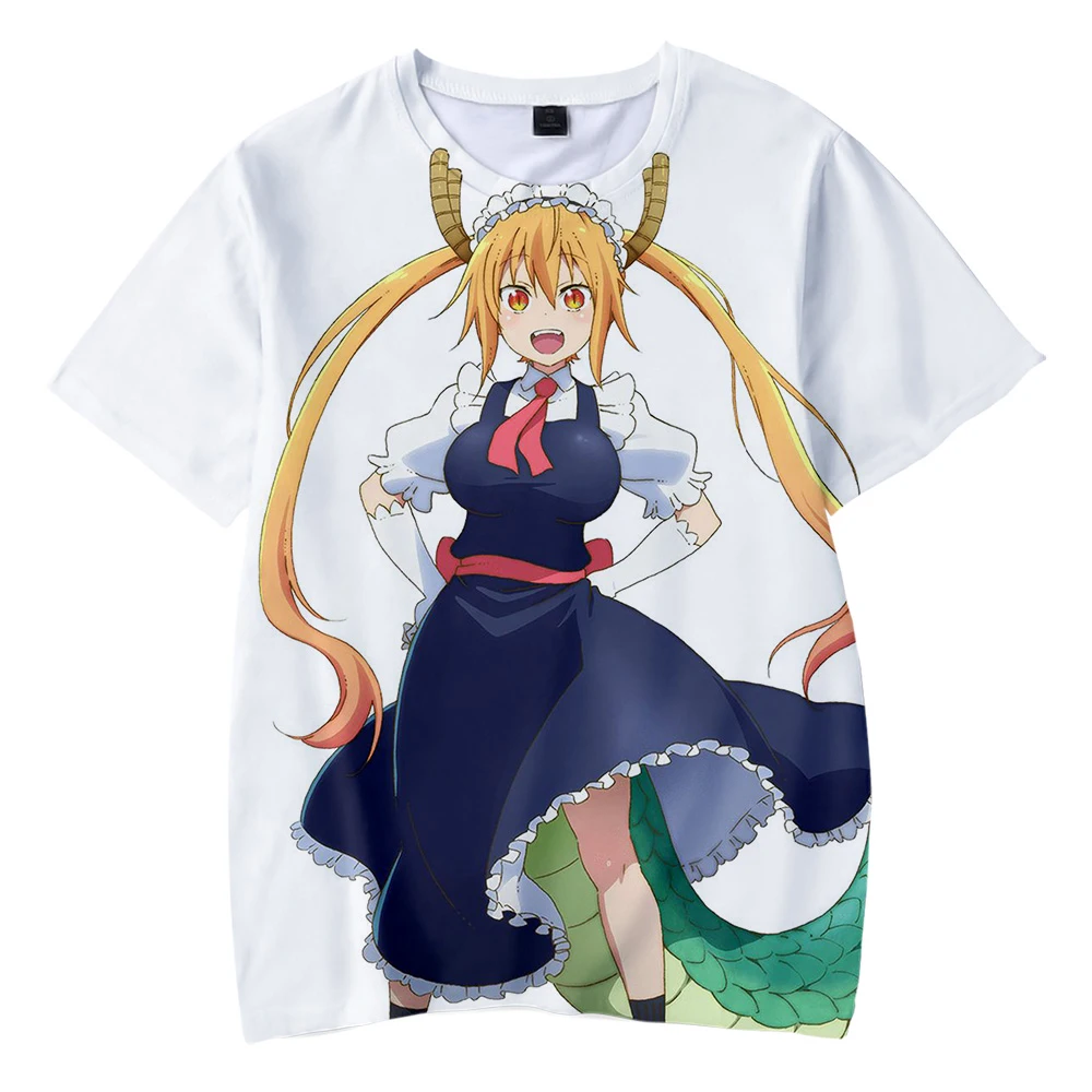 New Cute Miss Kobayashi\'s Dragon Maid 3D Outwear Harajuku Japanese Manga Summer T-shirt Women/men/Kids Short Sleeve Cool T-shirt