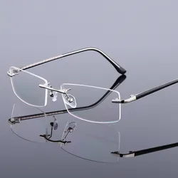 iboode Ultralight Alloy Rimless Business Glasses Classic Men Women Frameless Clear Lens Eyeglasses Unisex Flat Mirror Spectacle