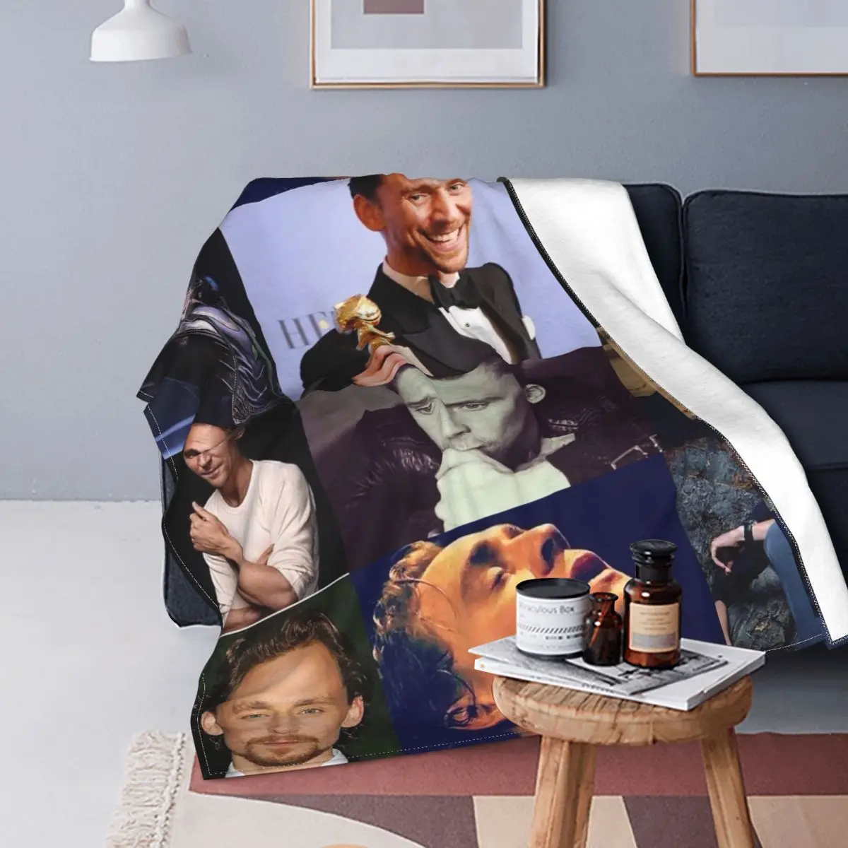 Tom Hiddleston Aquarius Zodiac Blanket Flannel Winter Thomas William Hiddleston Thin Throw Blanket for Sofa Travel Rug Piece