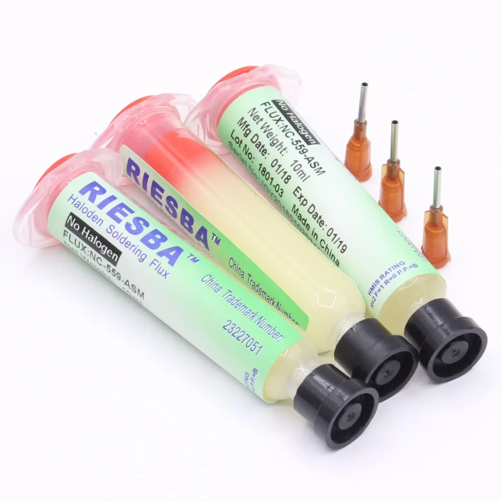 2Pcs/lot RIESBA NC-559-ASM solder paste flux oil cylinder welding No-Clean