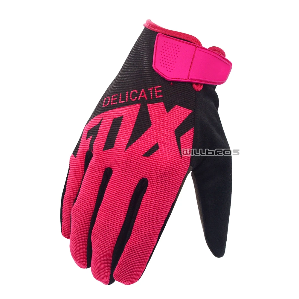 

Delicate Fox Mountain Bicycle Offroad Guantes Luvas Ranger Scooter Street Moto Black Pink Gloves