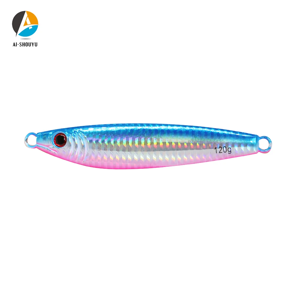 AI-SHOUYU 1pc 새로운 금속 지그 낚시 미끼 120g 150g 200g 느린 지그 리드 미끼 하드 낚시 지그 태클 바다 낚시 미끼