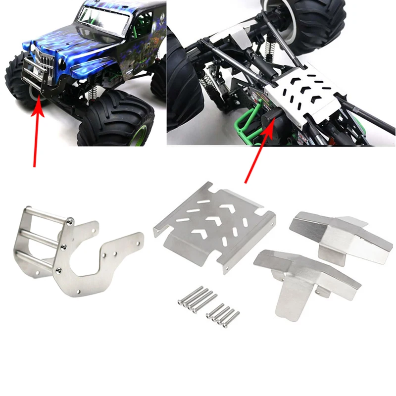 Chassis Armor Protector Plate + Front Bumper Kit For LOSI LMT 4WD Solid Axle Monster RC Truck Car Repair Upgrade Repair Parts