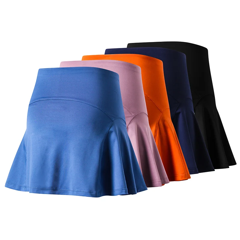 Anti Glare Stretch Shorts Liner Sport Tennis Skirt Quick Dry Loose Women Running Skirts Summer Badminton Skirt with Pocket