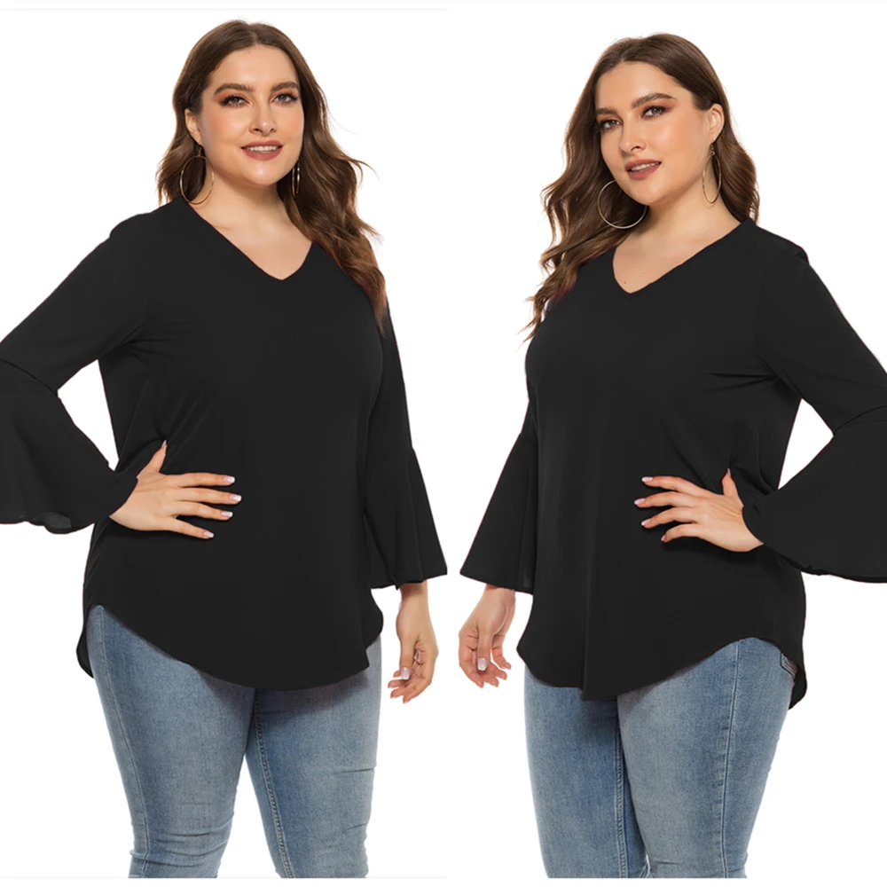 Mùa Xuân Năm 2021 Bán Phong Cách Âu Mỹ Bướm Tay TEE Plus Size Áo Cho Nữ