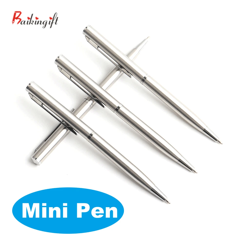 2/11/20Pcs Mini Metal Ballpoint Pen Rotating Pocket-size Pen Portable BallPoint Pen Small Oil Pen Exquisite Writing Tool