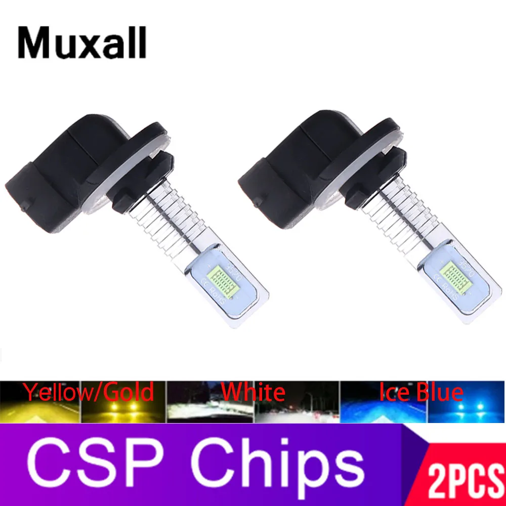 2Pcs H7 H4 H11 H1 H27 881 Led Bulb H27W2 12000LM 6500K Car Fog Light Front Headlight Driving Running Lamp Auto 12V H27W/2 H27W