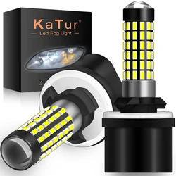 Katur 2pcs H27W/1 880 Ha Condotto Le Lampadine Luci di Nebbia per Auto Ha Condotto La Lampada Della Nebbia di Guida 78SMD 3014 Auto sourse luce 6000K Bianco H27W1 H27 Led