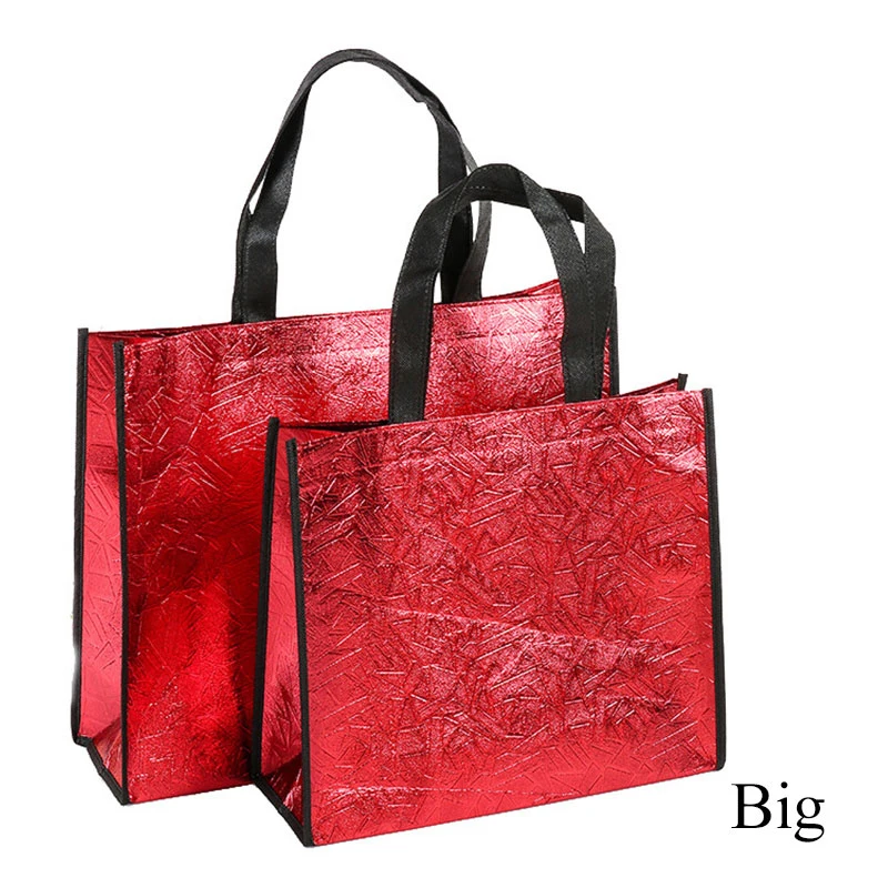 1PC Fashion Laser Shopping Bag Foldable Eco Bag Large Reusable Shopping Bag Tote Waterproof Non-woven Fabric No Zipper Hot Sale