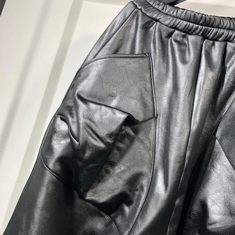 Owen Seak Men Casual Cross Pants High Street Wear Dark Ankle Length Pants Winter Men Japanese Sweatpants Harem Black Pants