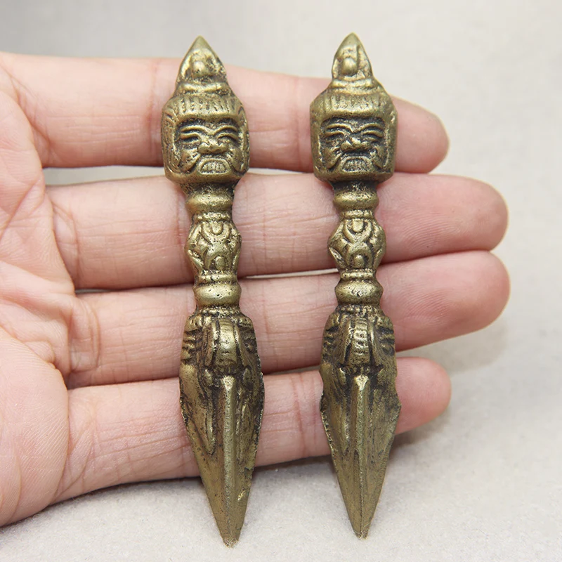 Pure Copper Buddhist Artifacts Ornament Vintage Brass Vidy-Rj Buddha Vajra Pestle Figurines Miniatures Home Feng Shui Crafts