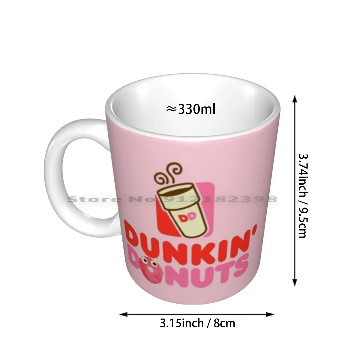 Pink Logo Dunkin Donuts Ceramic Mugs Coffee Cups Milk Tea Mug Pink Red Donut Donuts Dunkin Dunkin Donuts Pastry Dessert Elmo