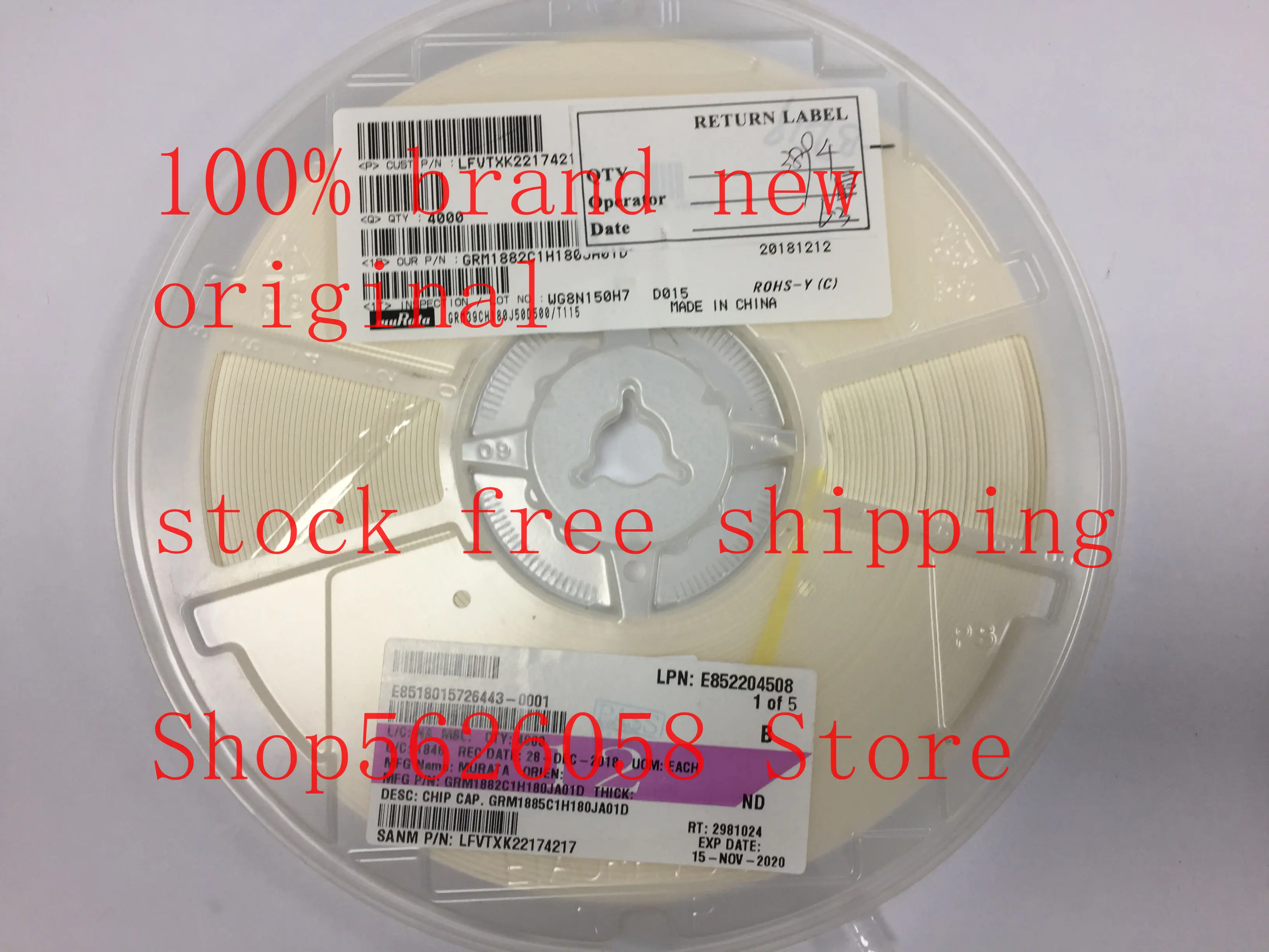 

GRM1885C1H180JA01D SMD 100% new original 50PCS/LOT STOCK