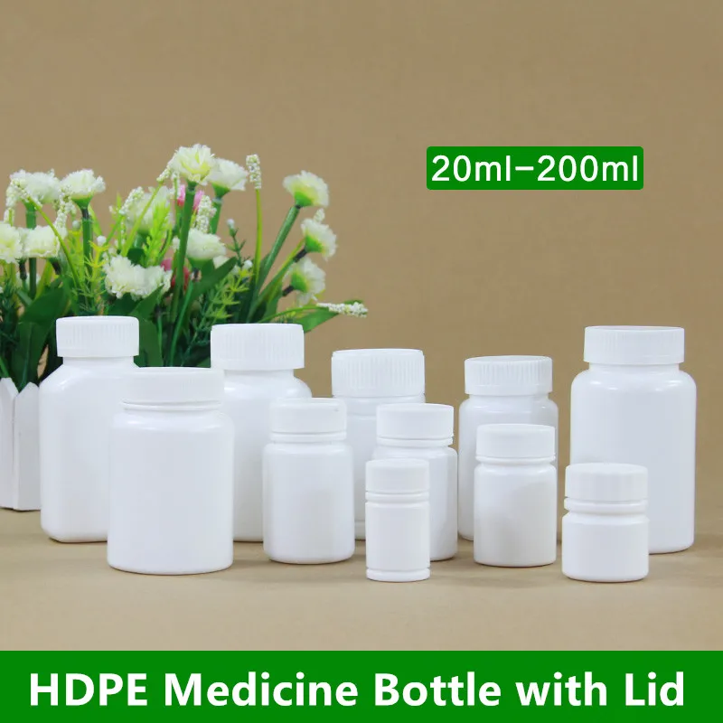 Food Grade Empty Medicine Bottle with Lid High Quality Round plastic container for Capsule Pill Tablets Sample Bottles