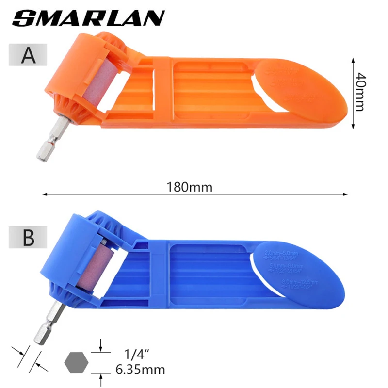 SMARLAN 2.0-12.5mm Portable Drill Bit Sharpener 1 Set Corundum Grinding Wheel Bit Tool Twist Drill Bit Sharpening Machine