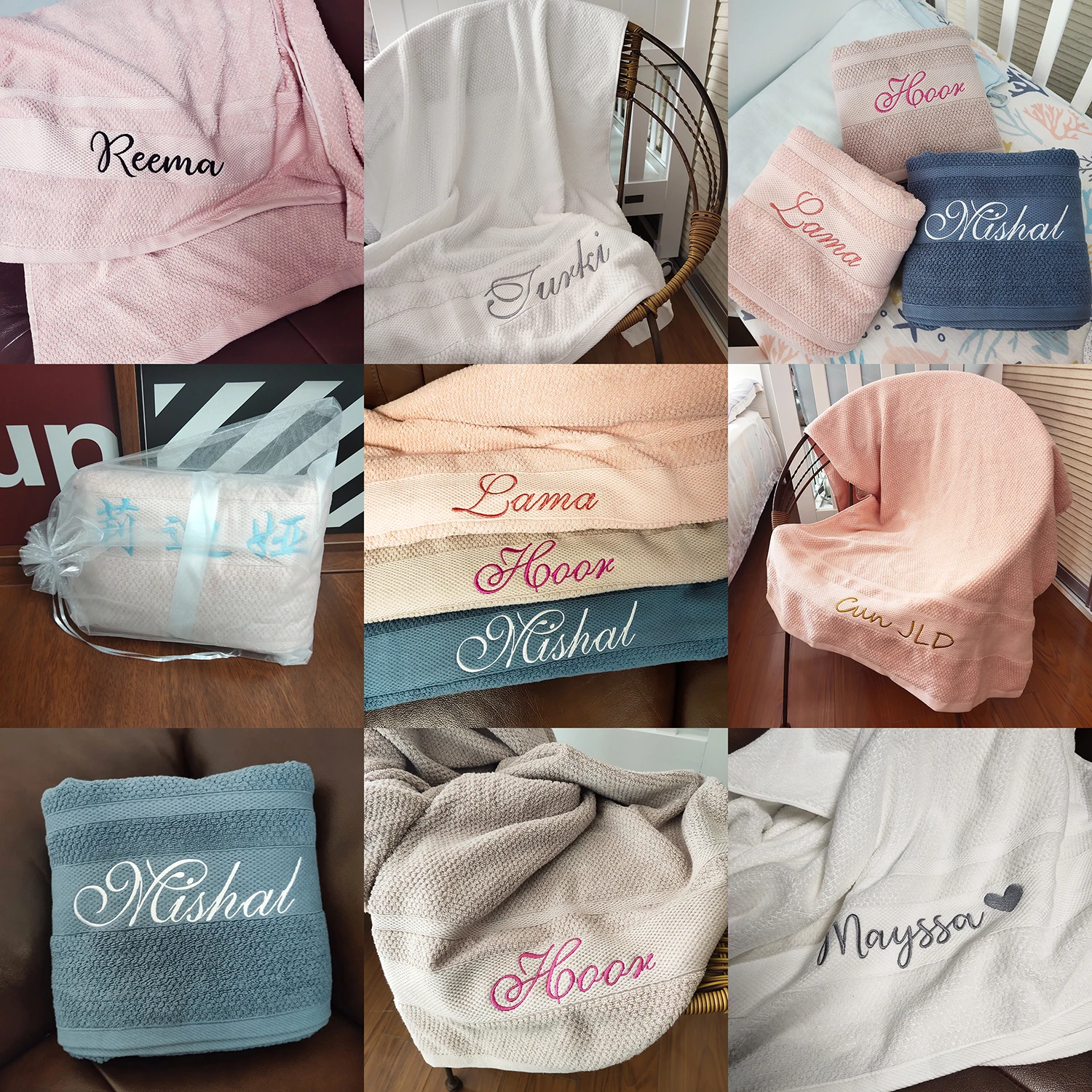 Toalla de playa de algodón, Toalla de baño para fiesta, Baby Shower, bautismo, regalo de bebé, nombre personalizado, bordado, regalo de aniversario