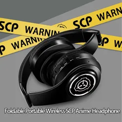 HOT Mobile Game SCP Anime Headphone Bluetooth Headset V5.0 Cosplay 2D Fold Stereo Wireless Earphone for Mobile Phone