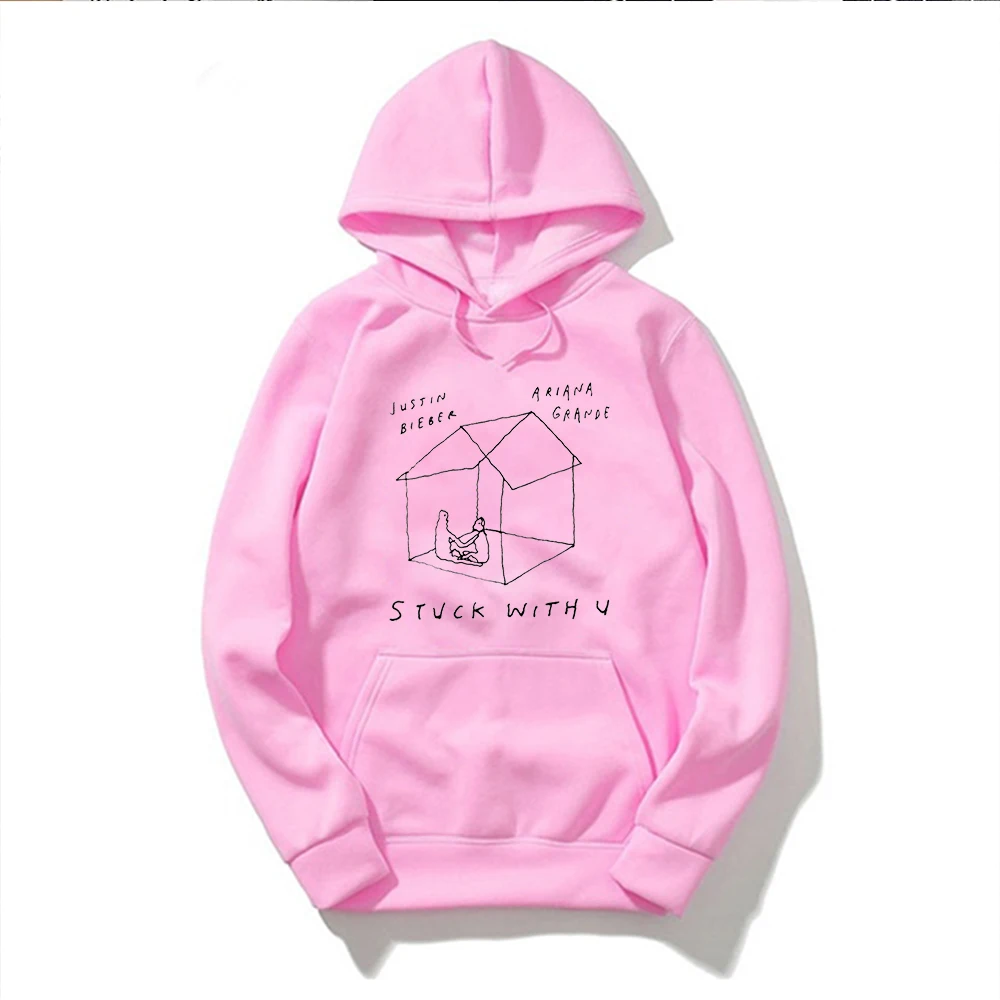 Sweatshirt Womens Harajuku Hoodies Winter Tops Stuck with U Pink Clothes Moletom Sudadera Mujer