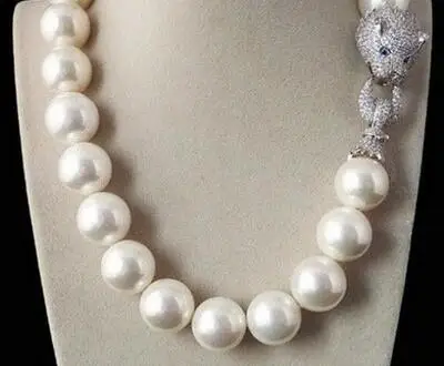 Tremendous Sweater Chain Huge Genuine 16mm White 14mm Black South Sea Shell Pearl 45~60CM Necklace 8“ is Bracelet  Jewelry