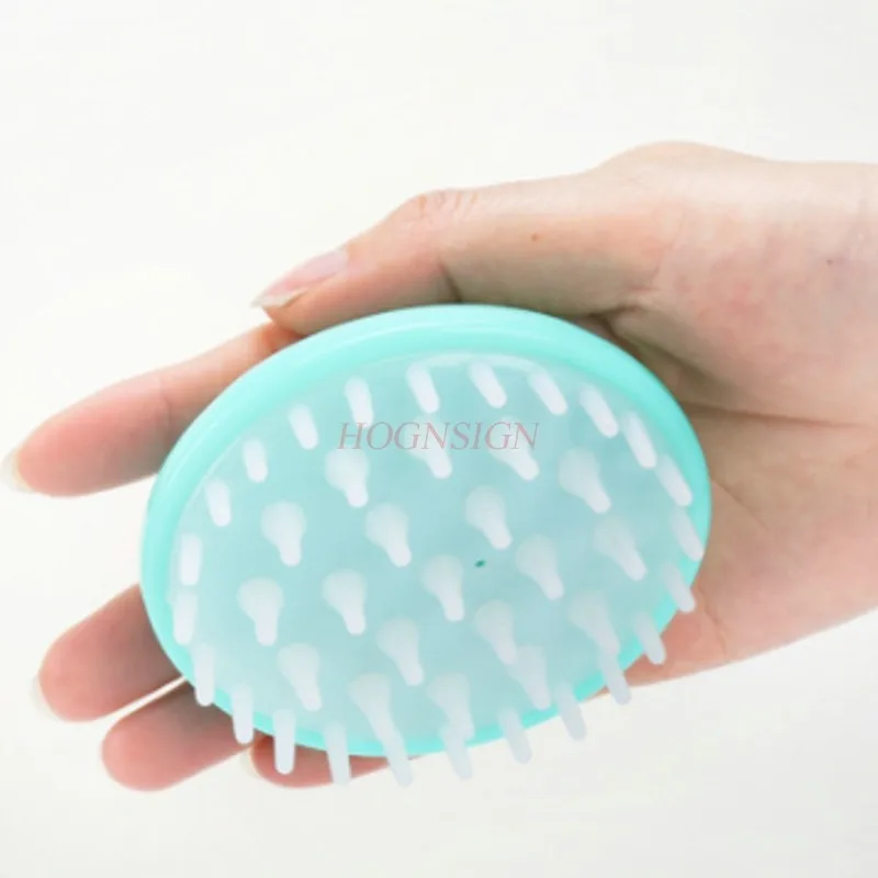 round hair brush Silicone Teeth Shampoo Head Scalp Massage Comb Brush Hair Care Cleansing Washing Round Comb Scalp Spa Slimming