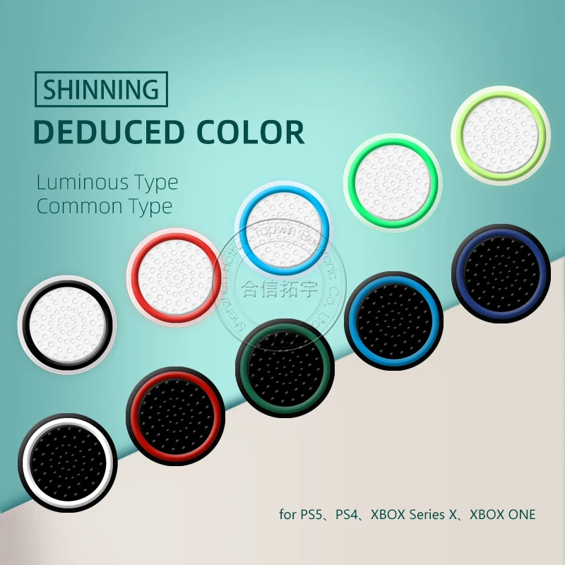 Hothink capa luminosa de joystick para ps5 ps4, 10 peças, polegar noctilucente de aperto, botões para playstation 5 4