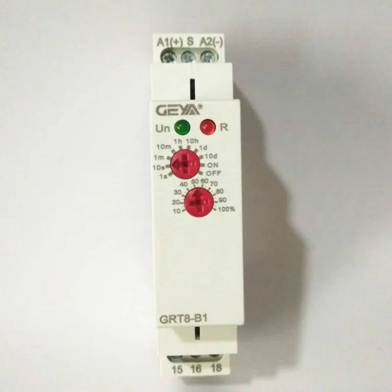 1pcs DIN Rail 16A 12V 24V 220V SPDT Delay OFF Timer GRT8-B AC230V or AC/DC12-240V Power Off Delay Time Relay