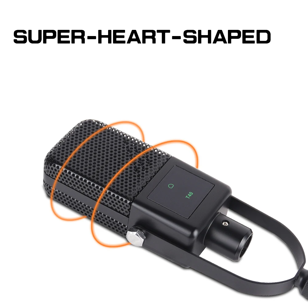 Microfone condensador para pc cm200, microfone com conector de 3.5mm, plug and play, com mini tripé, gravação de som para transmissão ao vivo/celular