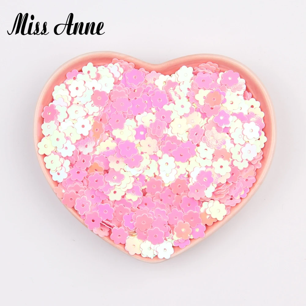 Plum Blossom Sequins 6mm Flower Pailettes  AB Color for Women Crafts Sequins Cucito Sewing Lentejuelas 10g