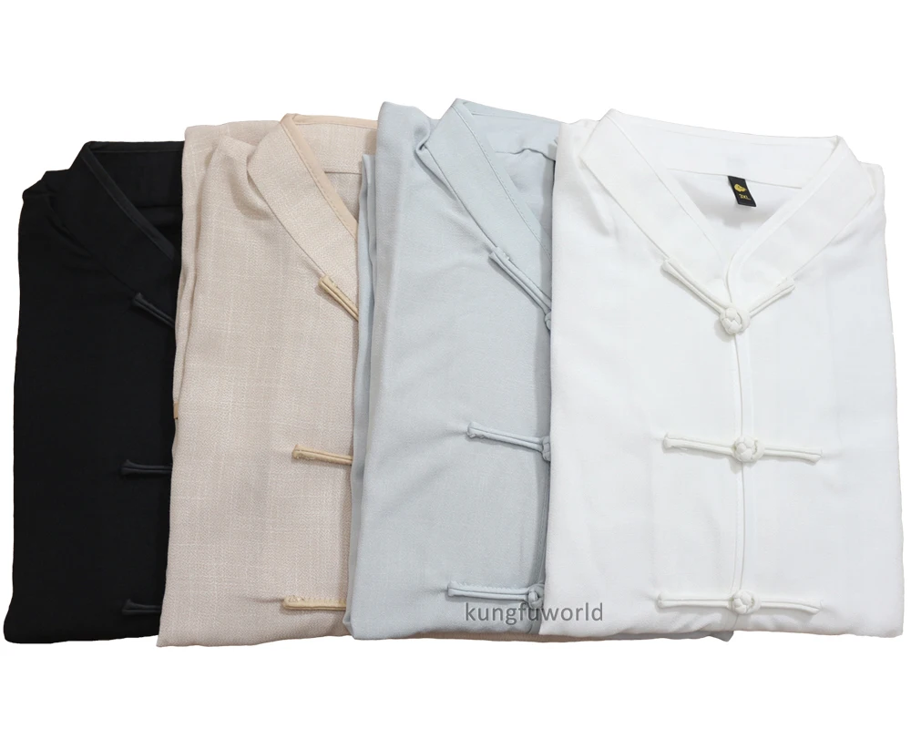 Summer Tai chi Uniform Martial arts Kung fu Suit Wing Chun Wushu Jacket and Pants Soft Cotton Linen