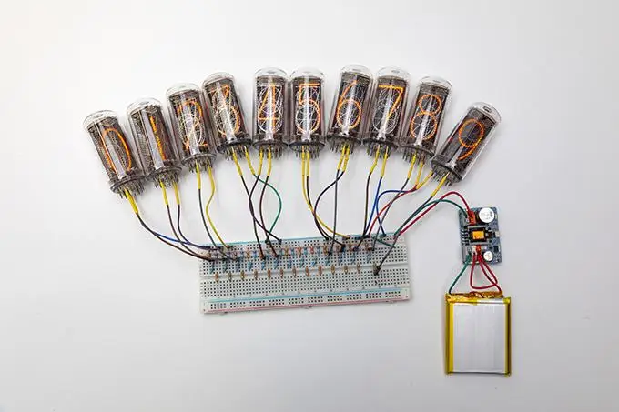 Nch6300hv glow tube glow clock nixie high voltage boost module. Lithium battery or 5V USB input