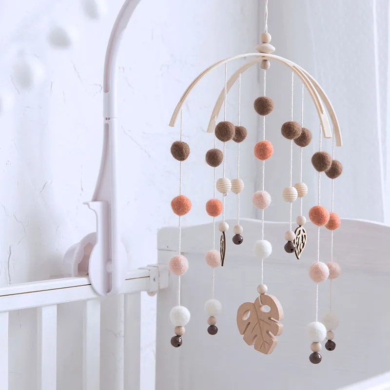 Baby Rattles Crib Bell Toys  Mobile Wooden Beads Trojan Wind Chimes Kids Room Bed Hanging Decor Decor Photography Props Gift