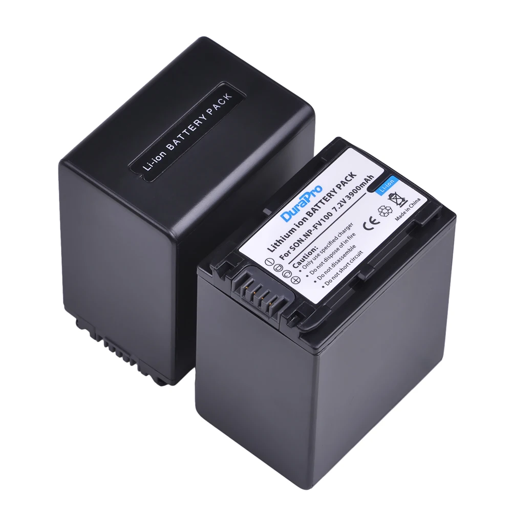 3900mAh NP-FV100 NP FV100 Battery with Charger for Sony NP FV30 FV50 FV60 FV70, FDR AX30 AX33 AX40 AX45 AX53 AX60 AX100E AX700