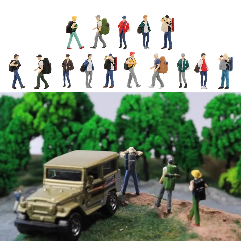 Figuras de pessoas, 5 peças, modelo em escala, 64, trens, figuras de pessoas minúsculos, caminhadas para cenas em miniatura