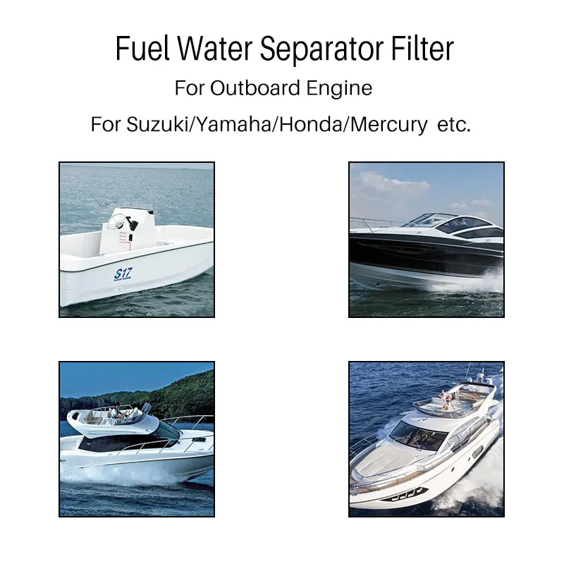 UF-10K S3213 S3227 Fuel Filter Water Separator Assembly for Mercury Suzuk Outboard  Engine with Clear Bowl Base Filter Element