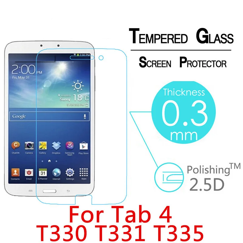 Tempered Glass for Samsung Galaxy Tab 4 8.0 T330 T331 335 8 inch Tablet Screen Protector Film For Samsung T330 9H Glass Cover