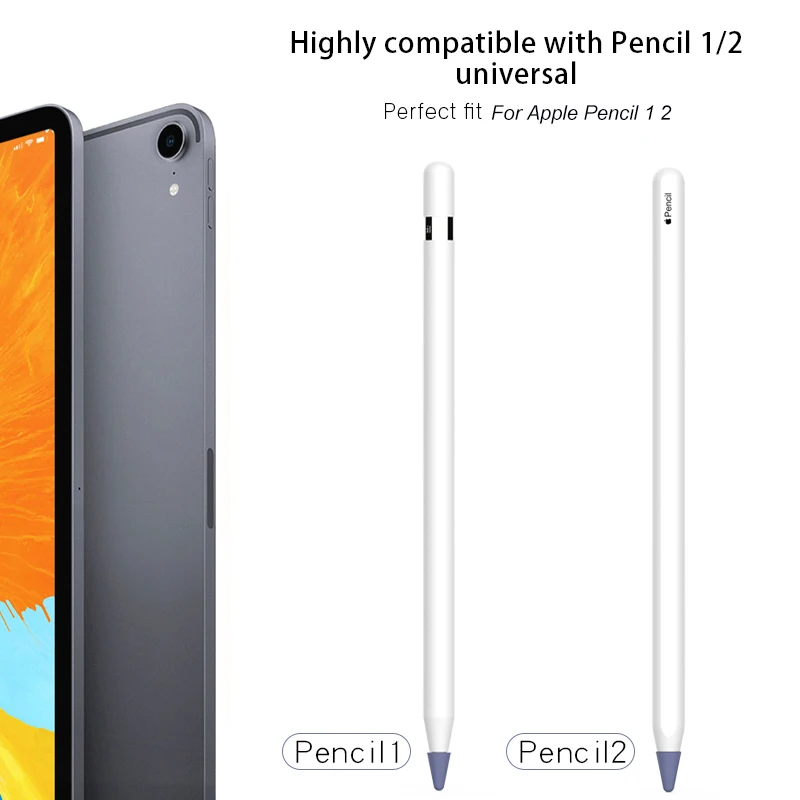 ซิลิโคน8 Pcs เคล็ดลับสำหรับ Apple ดินสอ1 2 Touchscreen Stylus ปากกา Nib ป้องกันผิวสำหรับ apple Pencil