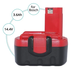 3.6Ah Ni-MH 14.4V Battery for Bosch BAT038 BAT040 BAT041 BAT140 BAT159 13614 2607335275 2607335533 2607335534 2607335711