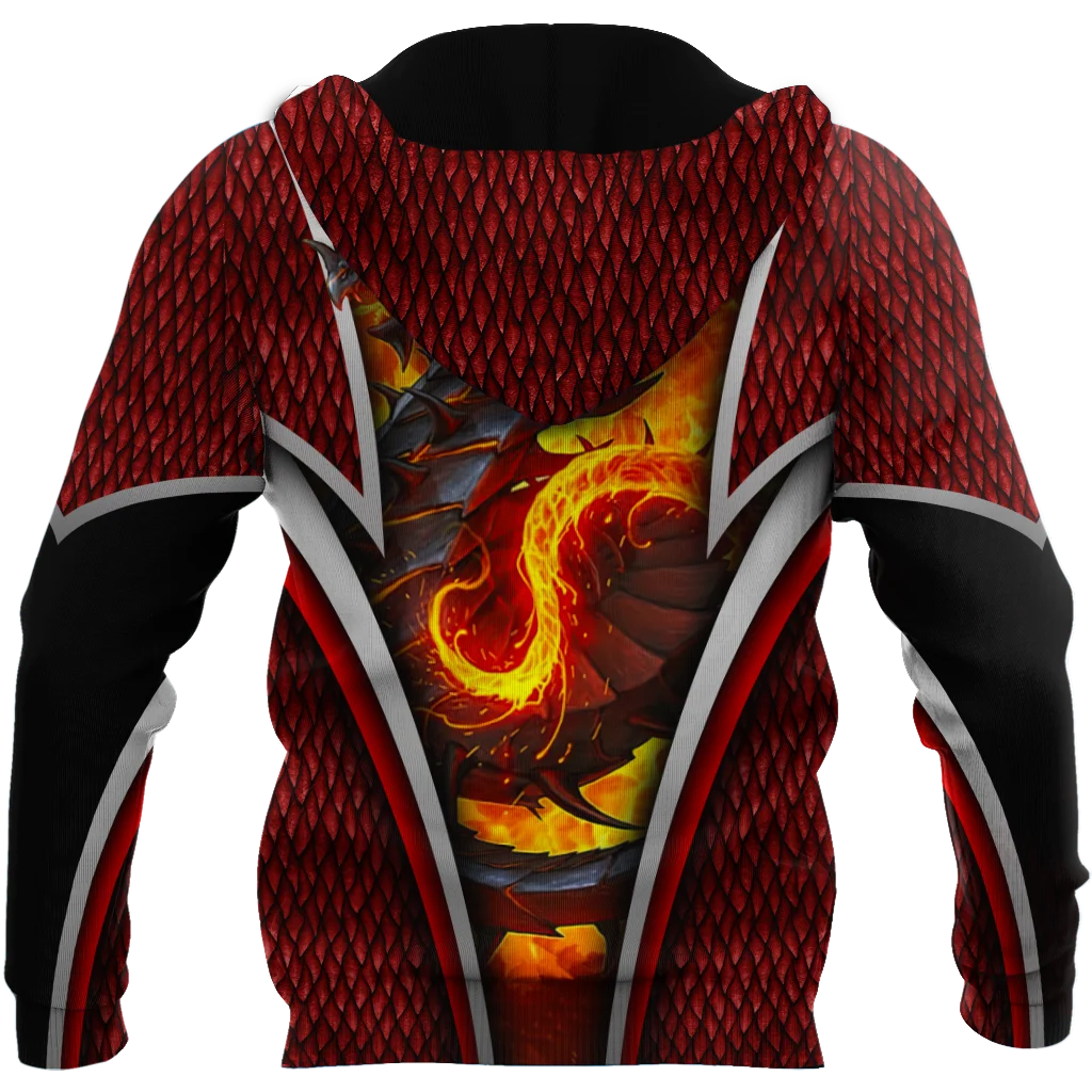 Sudadera 3D Unisex con capucha – Dragón de fuego estampado - imagen 5