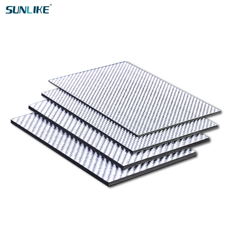 1 Piece Of 195x240mm 3K Color Carbon Fiber Board Panel Silver Twill Weave Pure Carbon Fiber Board Suitable For RC Model Material