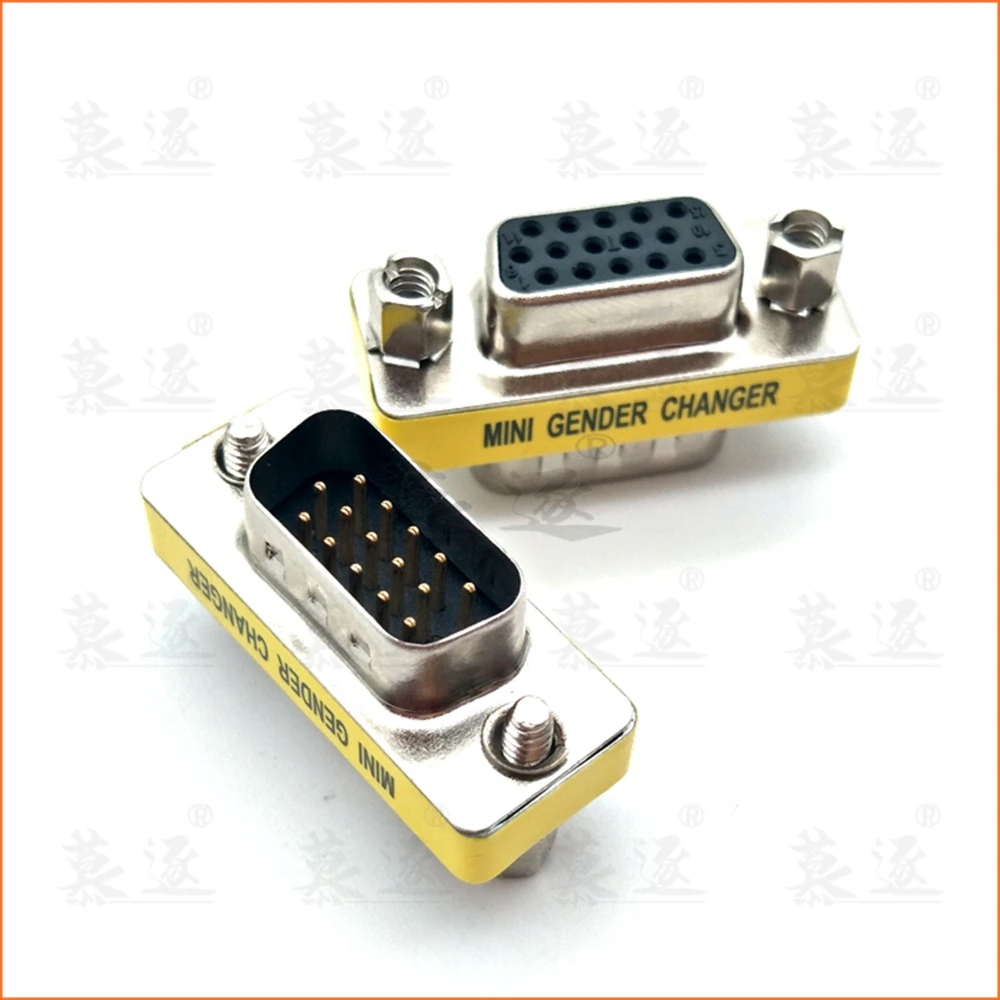 2PCS VGA male to male Female to female Male to female jack DB15 pin Convertor Adapter for Monitors Projectors VGA Splitters KVM