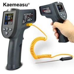 Digital Pyrometer K Thermocouple Infrared Thermometer Color Screen Temperature Gun Temperature/Humidity NCV Measurement