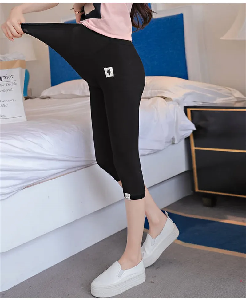 Pantalones cortos de maternidad ajustados para mujeres embarazadas, Leggings elásticos ajustables, ropa de embarazo de cintura alta, talla grande