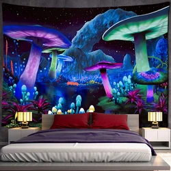 Fairytale Dreamy Mushroom Tapestry  Psychedelic Carpet Bohemian Home Decor Witchcraft Hippie Kids Room Decor Wall Tapestries