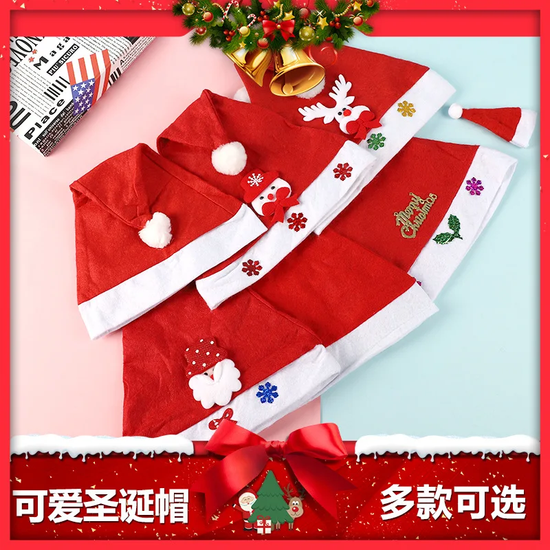 Christmas Hat Santa Novelty Hat Kids Christmas Decorations For New Year Home Santa Claus Gift Party Supplies