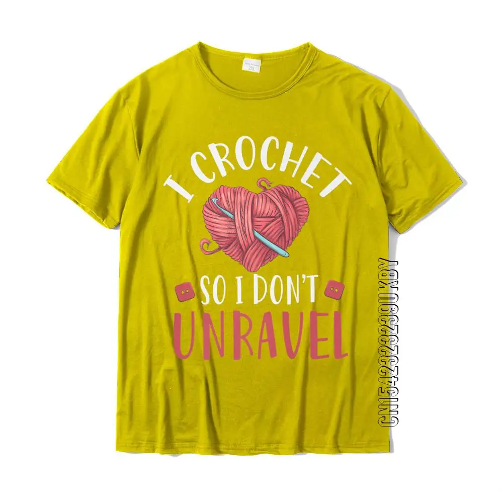 I Crochet So I Don't Unravel Funny Arts And Crafts Yarn Premium T-Shirt Tops & Tees On Sale Cool Cotton Youth Tshirts Cool