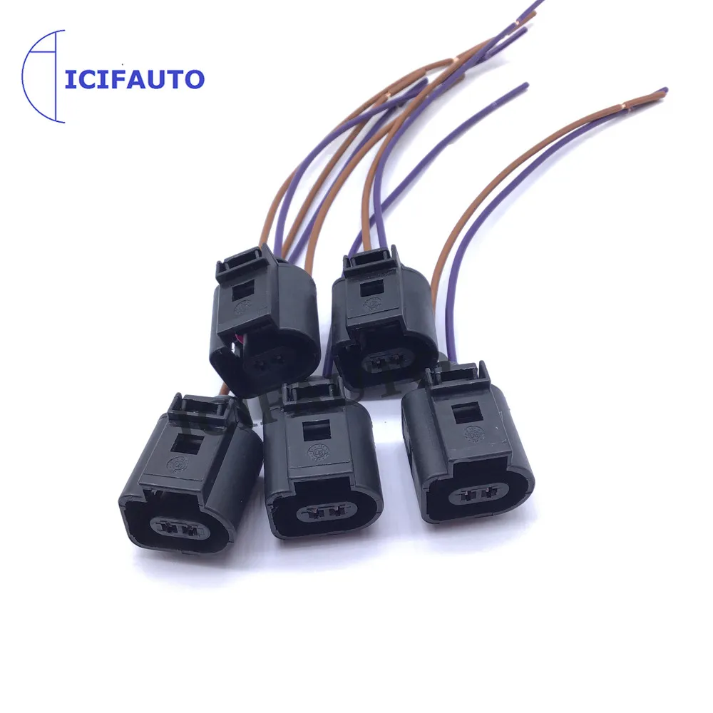 5X Outside Air Temperature Sensor Plug Pigtail Connector 1J0919379A for Audi VW Golf Beetle Caddy Jetta Skoda Octavia Fabia Seat