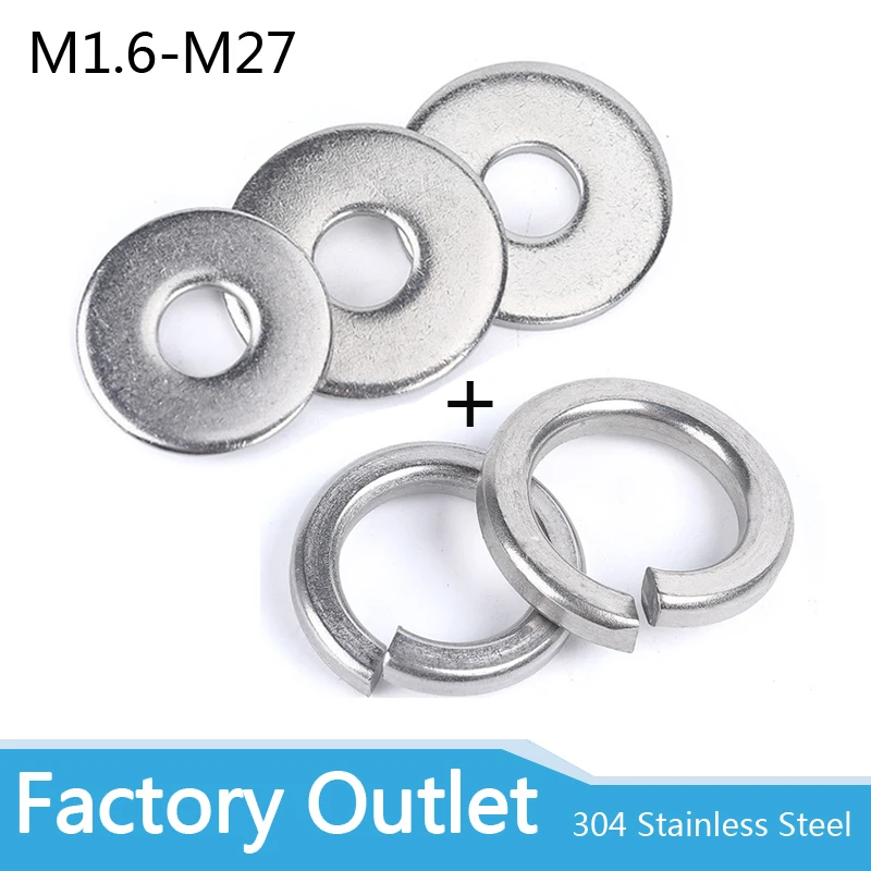 

Spring Washer Flat Washer M2 M2.5 M3 M4 M5 M6 M8 M10 M12 M14 M16 M18 M20 M22 M27 Stainless Steel Washers Plain Gaskets