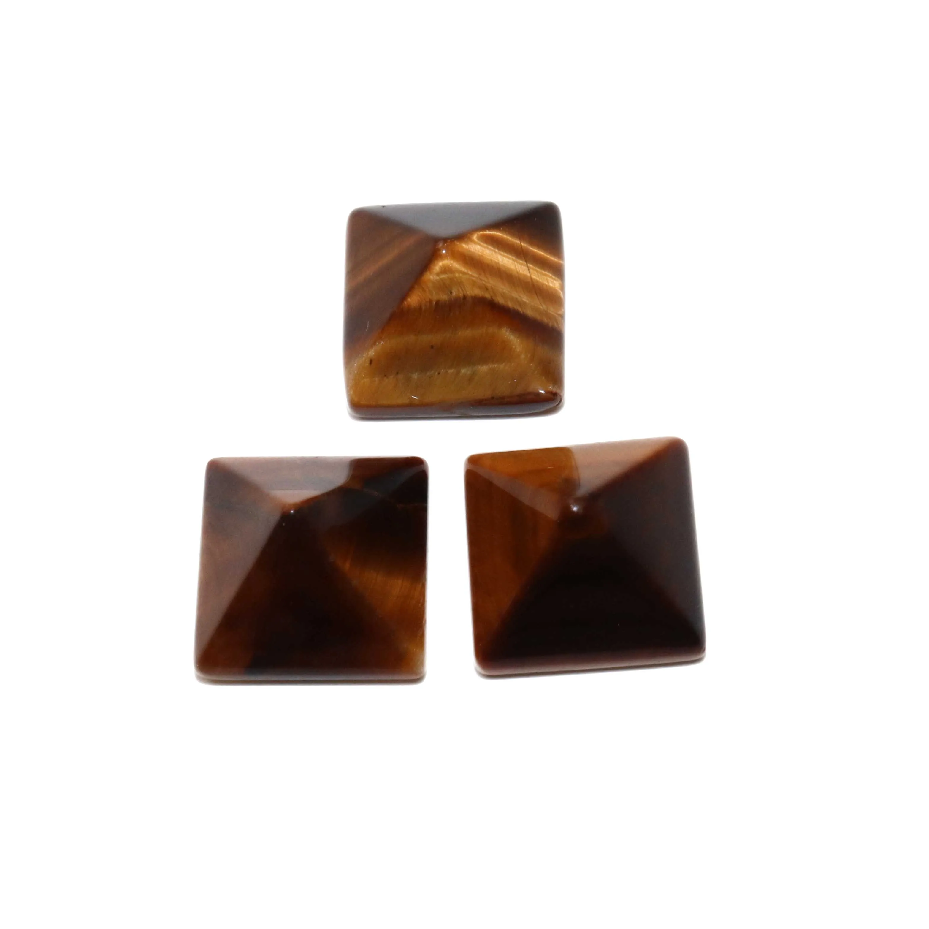 10pcs / lot 8/12/14mm Natural Stone Geometric Square Pyramid Beads Cameo fit Pendant For Jewelry Charm Diy Accessories Necklace